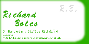richard bolcs business card